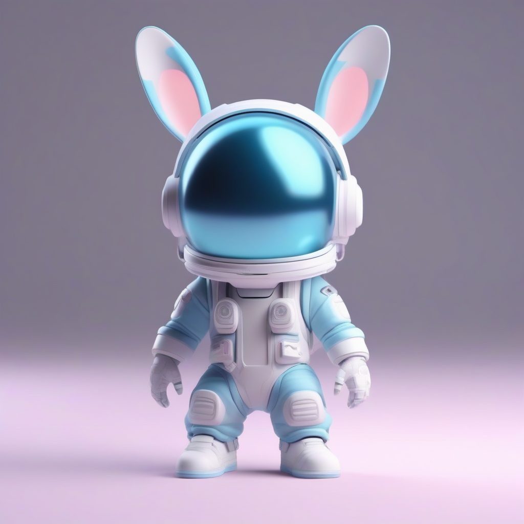 极简太空兔：C4D高精度3D渲染Q版站姿手办生成教程