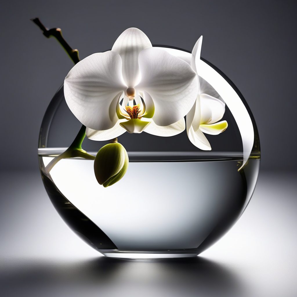 极简透明质感：玻璃球中兰花的商业级摄影棚布光技巧