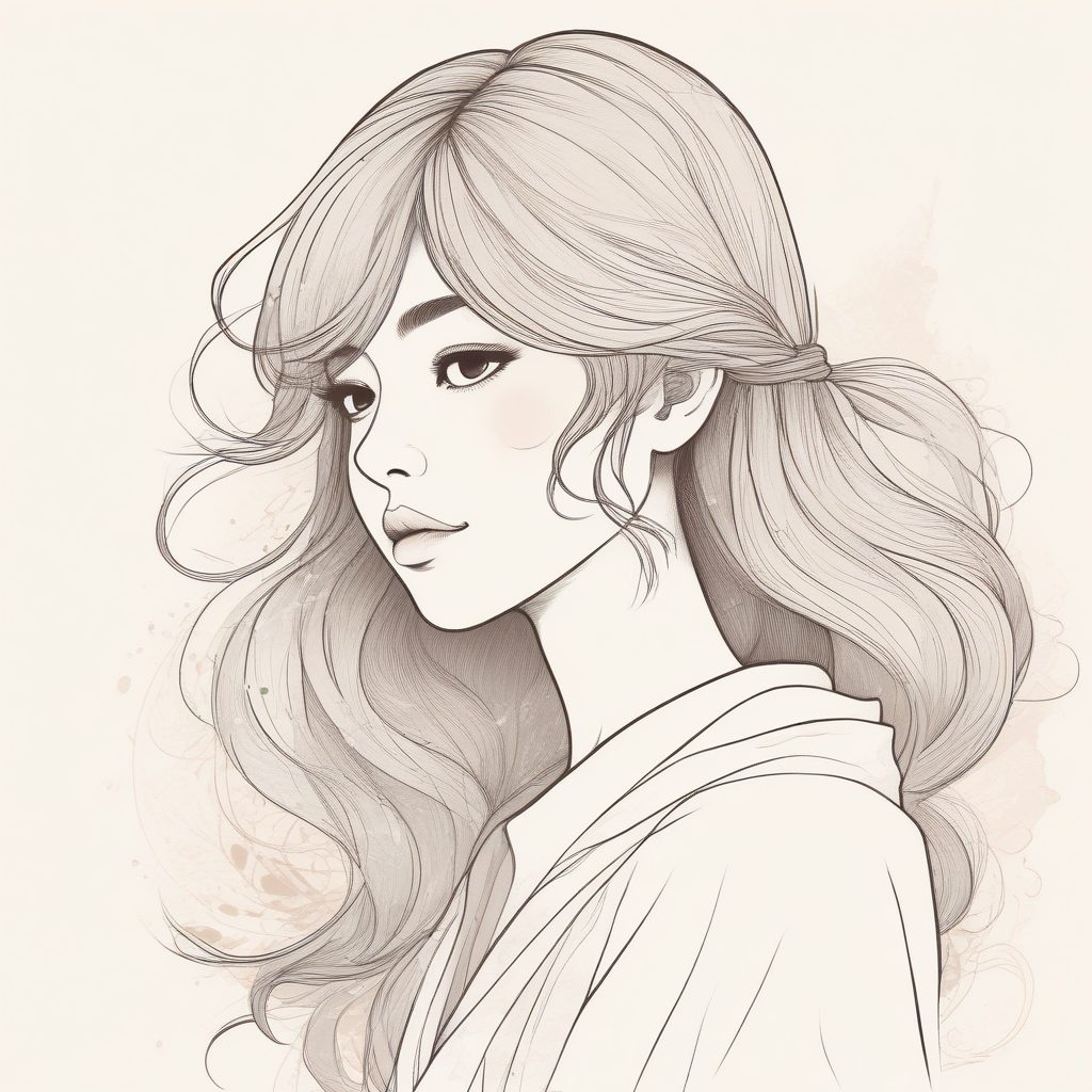 🔥极简线条插画日系动漫少女头像！手绘风格太适合做头像了🌸