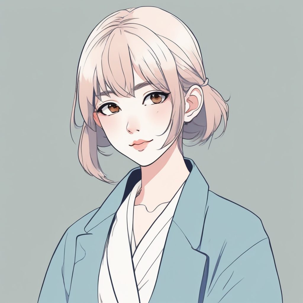 ✨极简线条插画 | 日系时尚动漫少女头像🔥