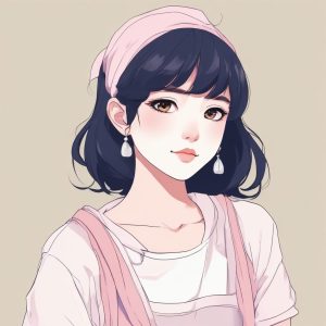 ✨极简线条插画少女头像！日系动漫风单人照🔥