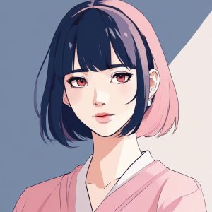 🔥极简线条日系动漫少女头像，适合做头像！