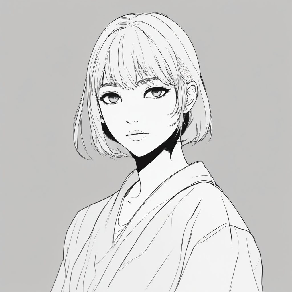 🔥 极简线条日系动漫少女头像，适合作为你的专属头像！✨