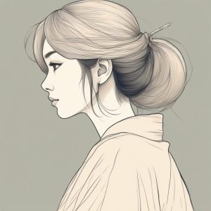 极简线条日系动漫少女头像🔥手绘插画风格AI提示词分享