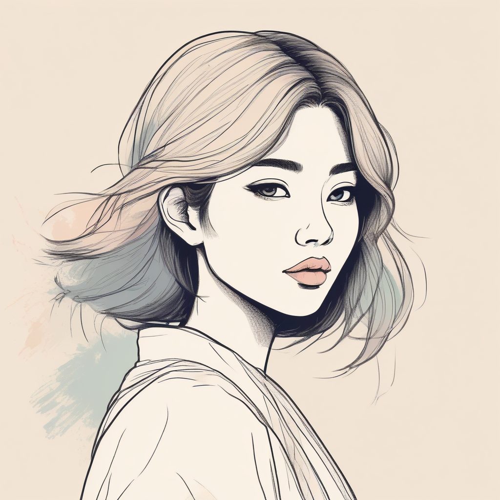 ✨极简线条日系时尚动漫少女头像 | 手绘插画风格头像设计🔥