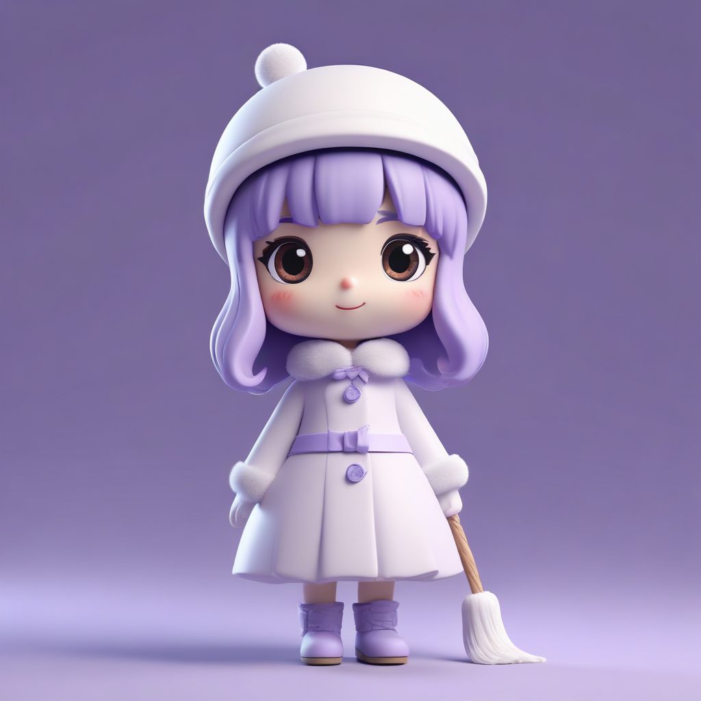 极简雪人圣诞女孩：8K高细节3D手办全身站姿提示词