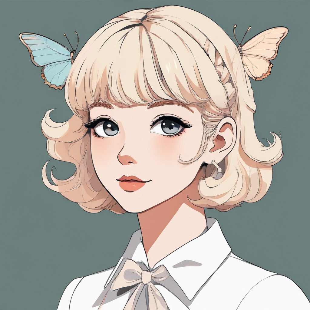 极简Y2K二次元少女头像制作：低饱和马卡龙色与纯色背景搭配指南