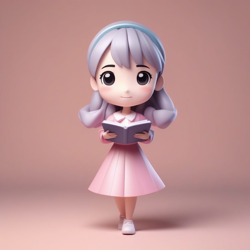 极简主义:Q版音乐女教师C4D全身站立图,柔和粉彩色调AI创作指南