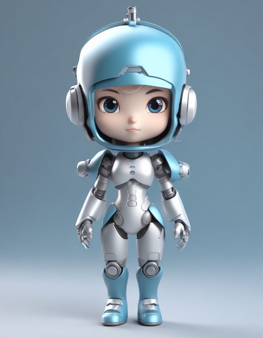 🤖机器人女友！科技感Chibi手办，C4D Octane高细节提示词