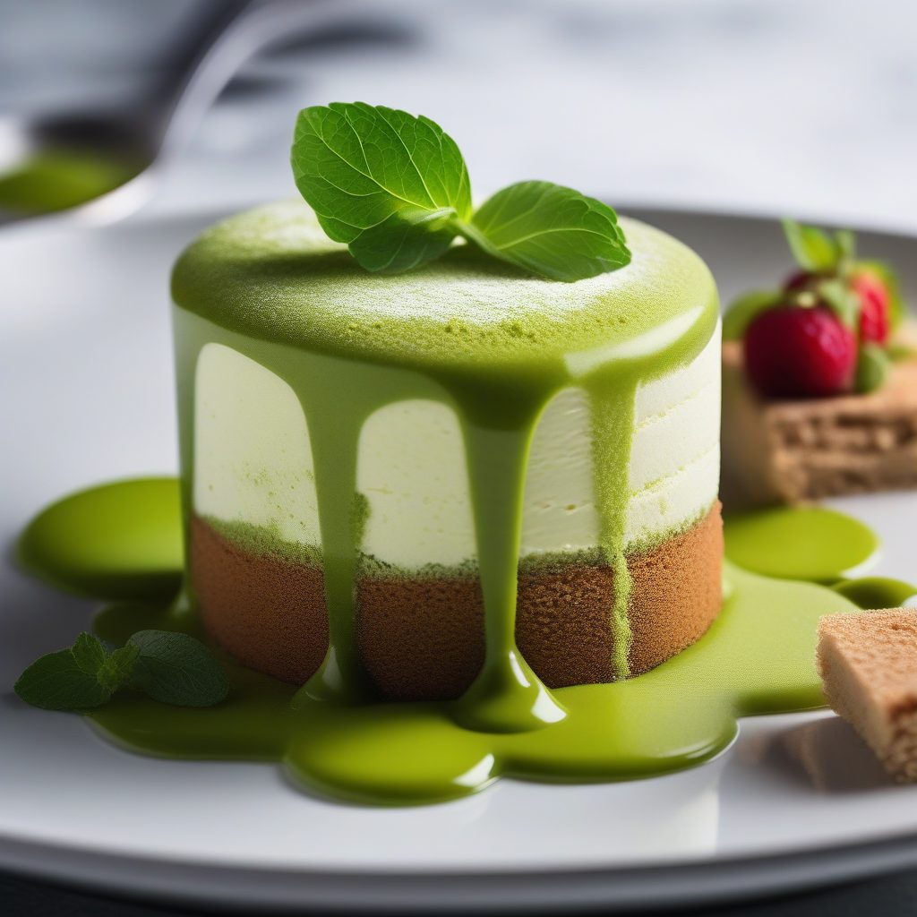 极致诱惑！米其林级抹茶提拉米苏微距美食摄影AI提示词