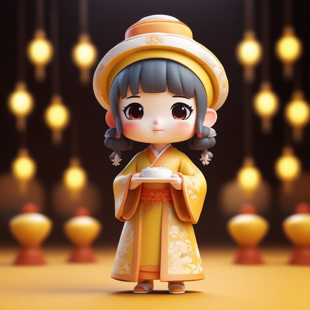 🥟家的味道！团圆年夜饭Q版女孩，温馨配色3D黏土手办，治愈系壁纸