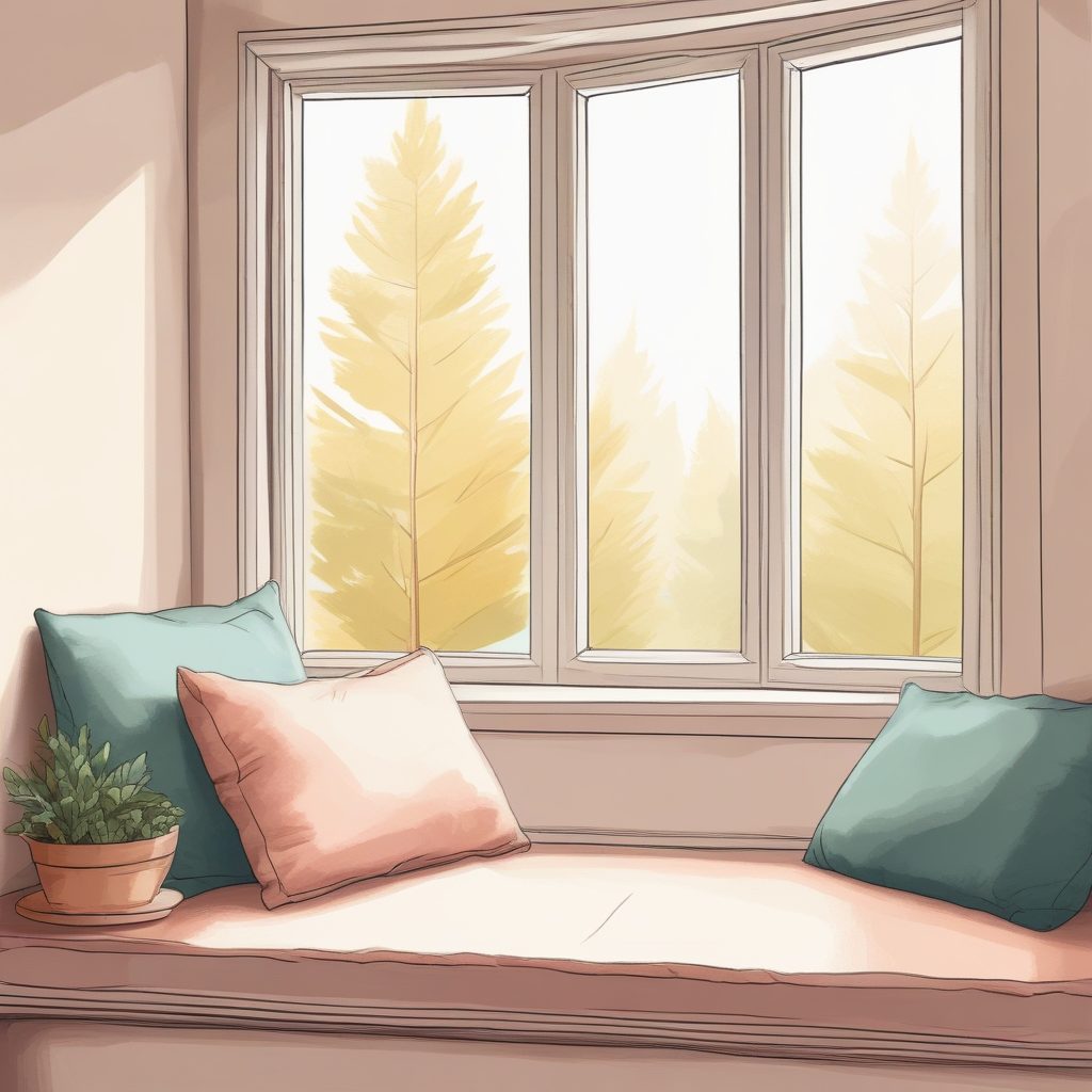 家居博主必备 | 高级感Reading Nook手绘插画，纸张纹理+治愈暖色调