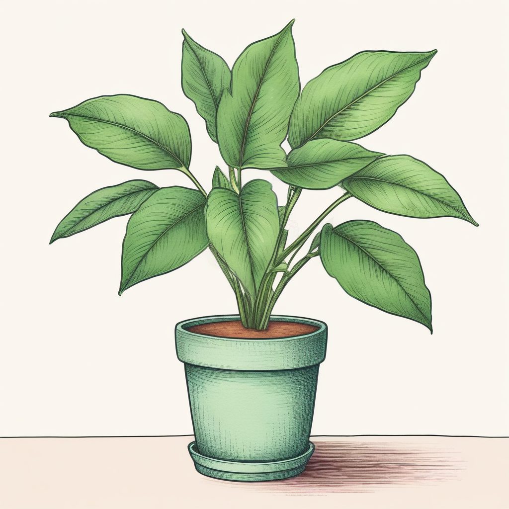 家居博主收藏！极简绿植手绘，奶油风配色，打造温馨氛围感