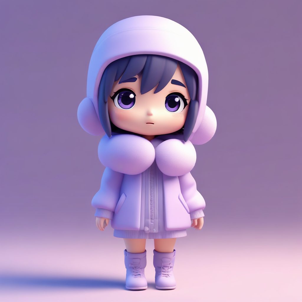 🥶假装很冷!Pop Mart风Q版女孩抱肩膀可爱‘发抖’表情头像