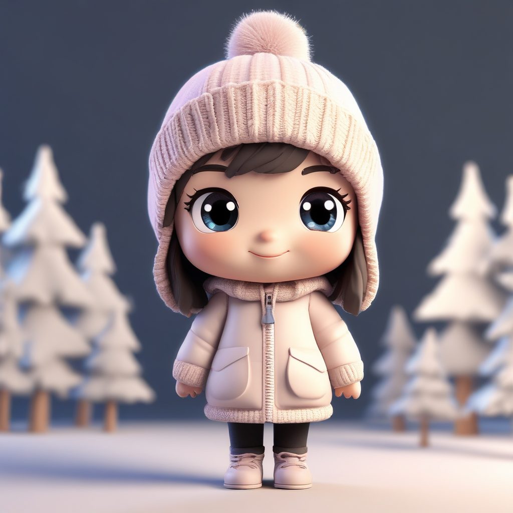 建模师最爱：Q版女孩拉扯毛线帽，高细节8K黏土手办