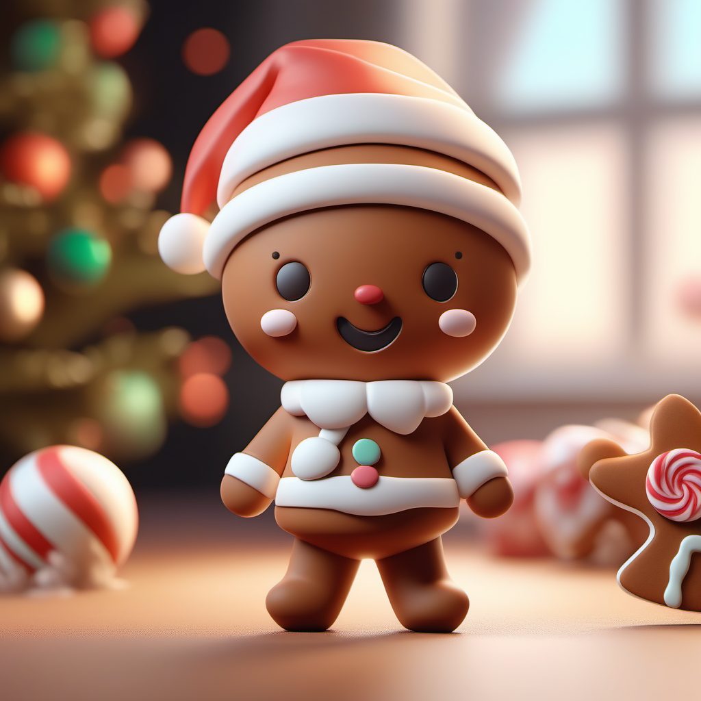 姜饼人Q版盲盒设计：柔和马卡龙配色，高细节C4D渲染教程