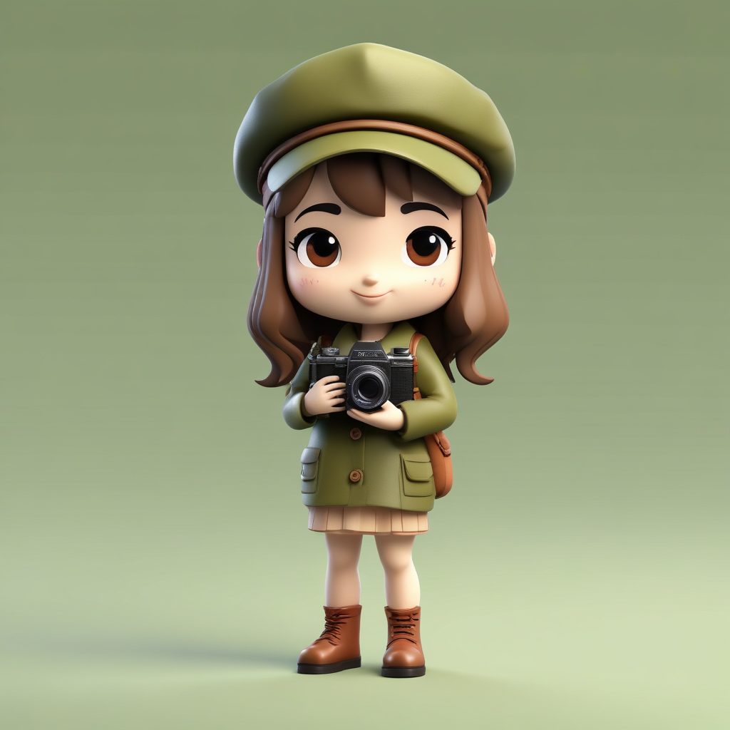 📸胶片复古风！摄影师Q版女孩，高细节黏土盲盒公仔！