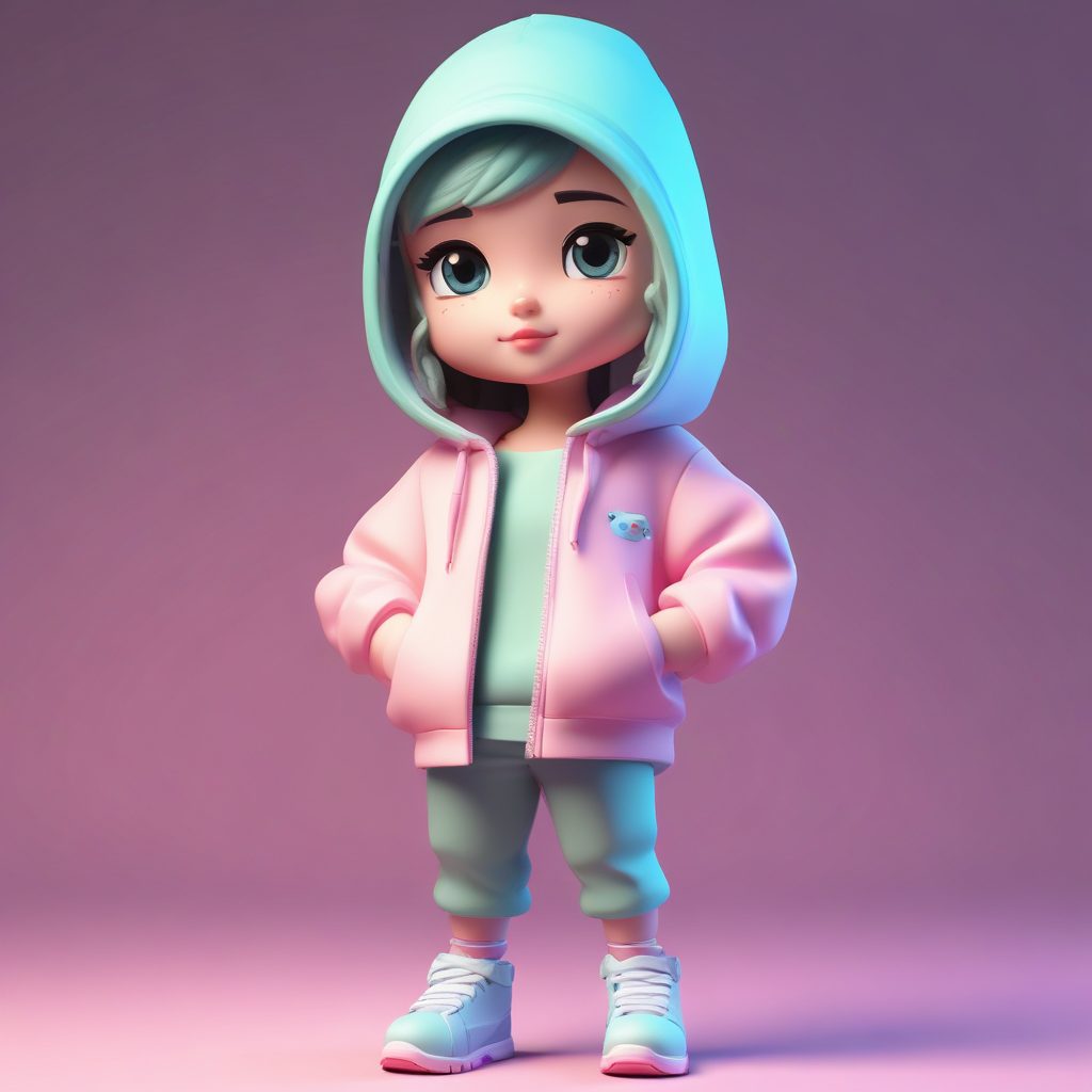 🛹街头潮酷风头像！C4D黏土盲盒女孩全身像，出图率超高！