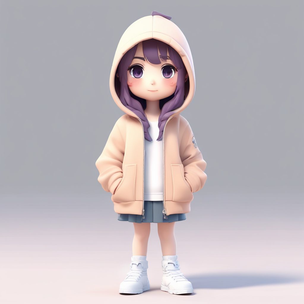 🛹街头潮酷Q版女孩！Oversized卫衣穿搭全身照，社交媒体爆款预定