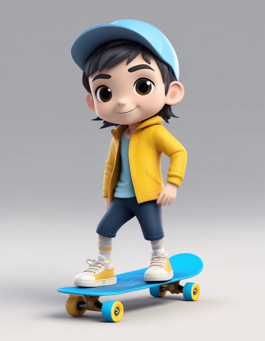 🛹街头酷盖！滑板少年Q版盲盒手办，高细节C4D渲染分享