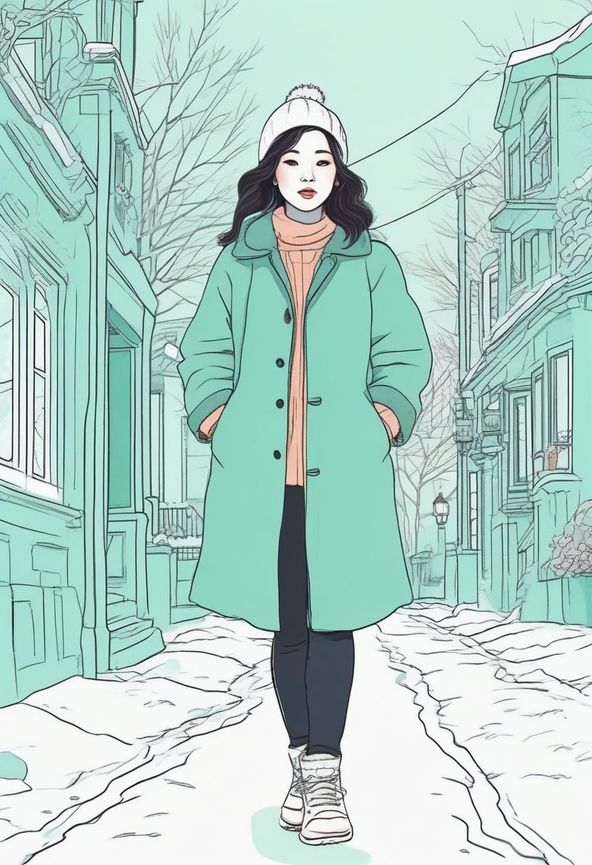 🛹街头甜酷风：韩系少女滑板穿搭，蜡笔风极简线稿壁纸