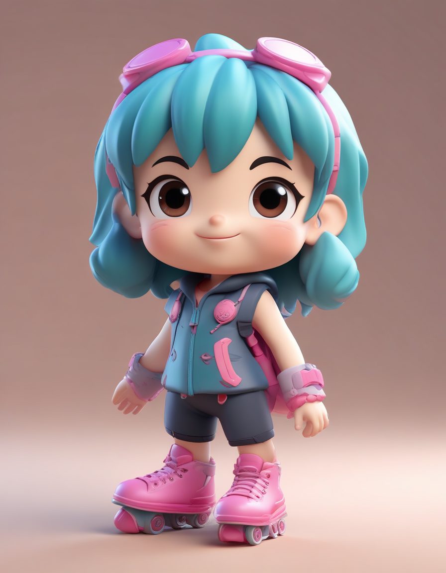 🛼街头旋风:活力四射的轮滑Q版少女