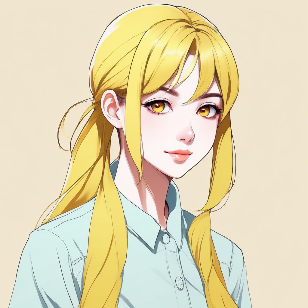 今日份元气！侧马尾女孩极简头像，Midjourney秒出图