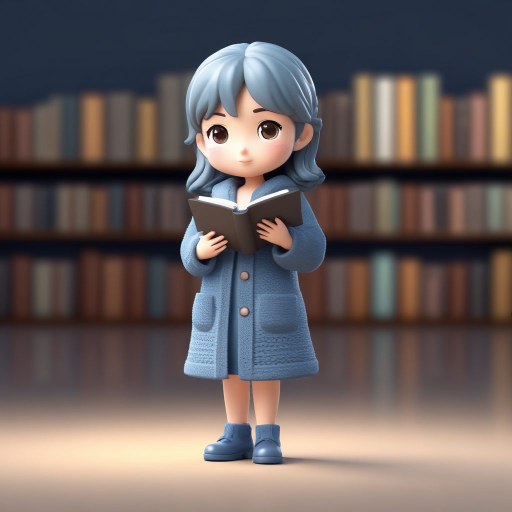 静谧阅读Q版:抱着书本的治愈系侧颜粘土手办模型