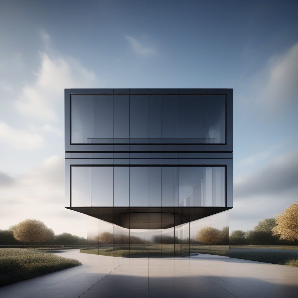 惊艳概念建筑：漂浮在云端的极简主义铝制堡垒渲染