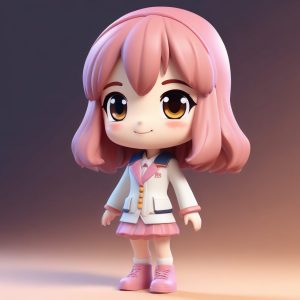 🌸JK制服Q版盲盒手办3D渲染效果，C4D/Octane高细节8K生成！🔥