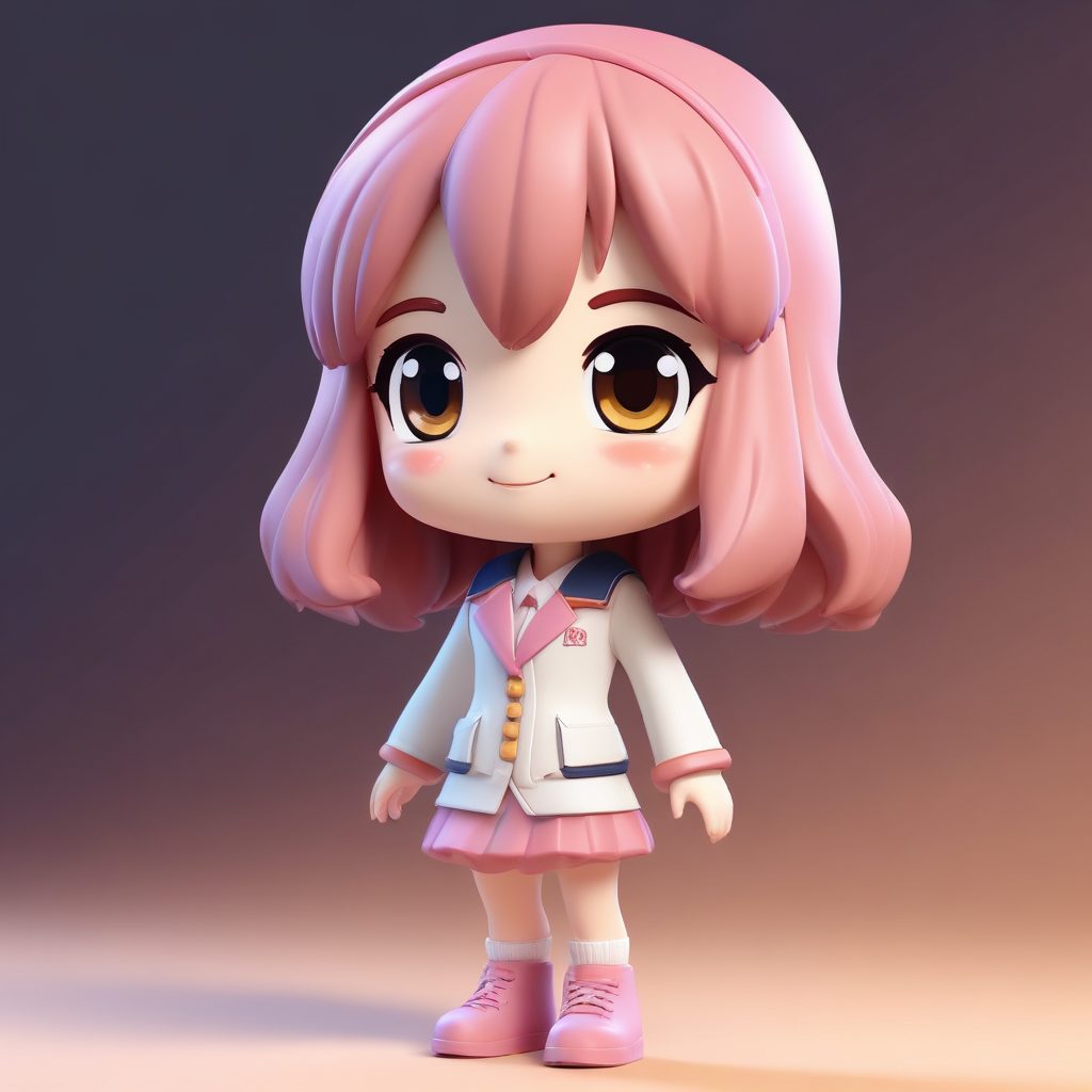 🌸JK制服Q版盲盒手办3D渲染效果，C4D/Octane高细节8K生成！🔥