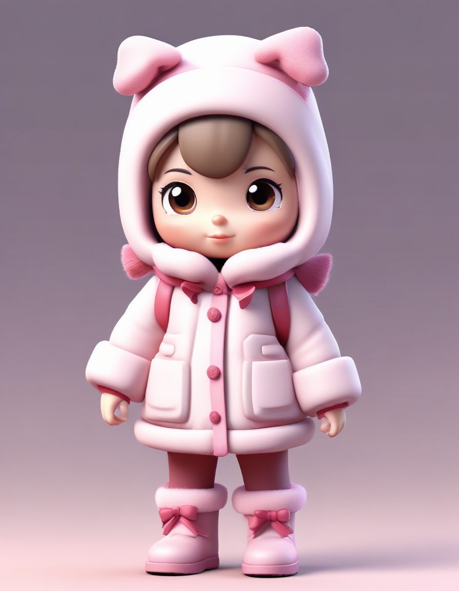 🎀 巨大的蝴蝶结:俏皮Q版雪地靴少女