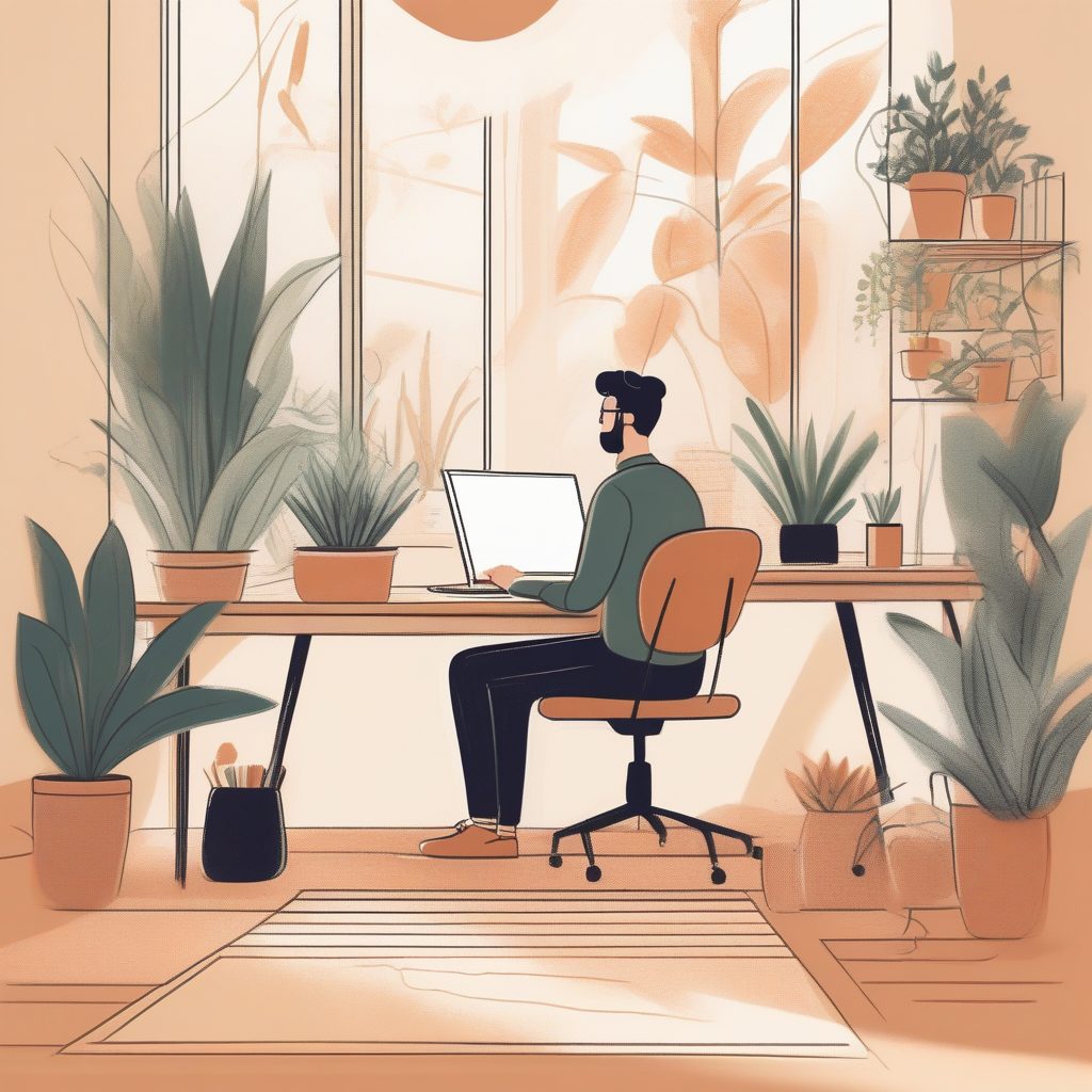 极简扁平风:AI一键生成职场/居家办公场景的高清手绘插画