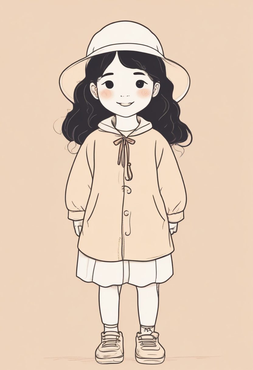 🎉绝了！手绘感爆棚的蜡笔风韩系少女全身照壁纸，纯色背景