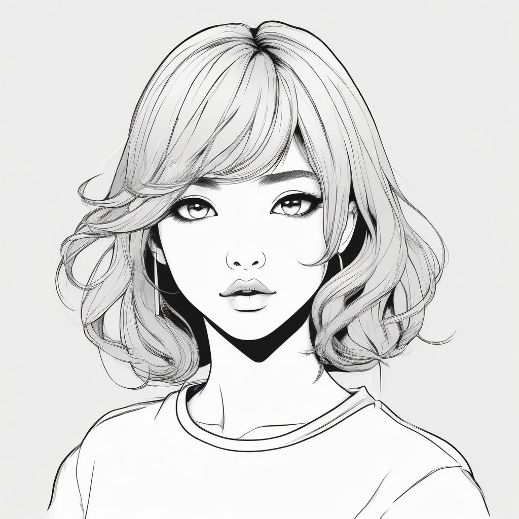 📸绝美光影：日系极简线条动漫少女头像，高对比赛璐珞，高级感拉满！