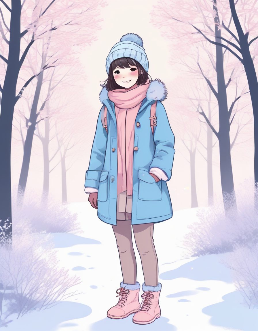 🎀绝美ins风头像！冬日可爱少女，简约线稿的极致美学