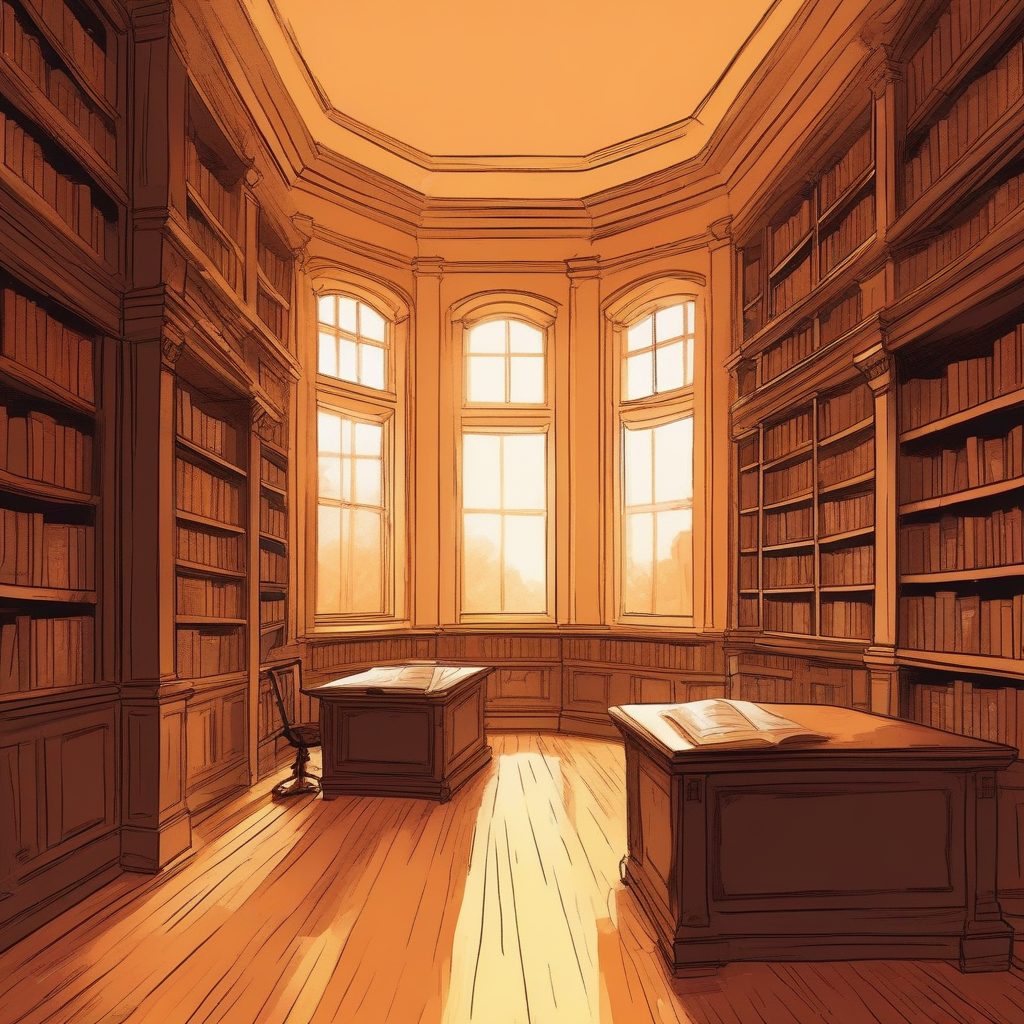 绝美！午后阳光洒满图书馆，温暖故事书手绘插画