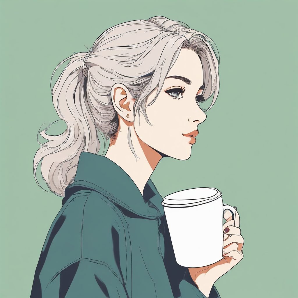 咖啡馆治愈风：手持极简马克杯的二次元少女头像AI生成教程