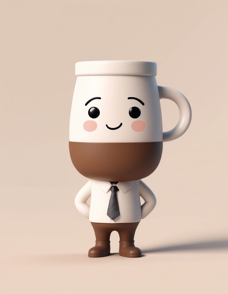 ☕咖啡因战士！手持咖啡杯的呆萌Chibi，上班族必备头像！