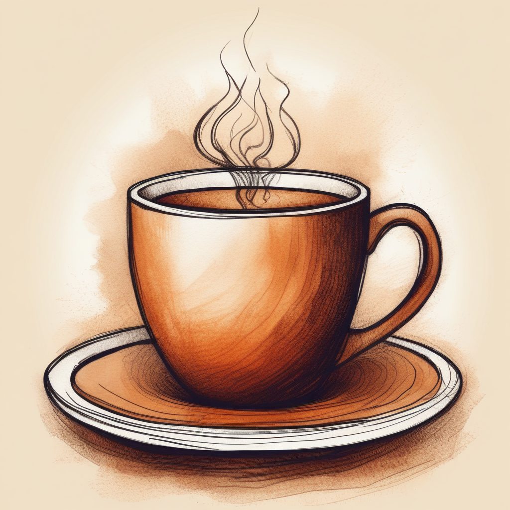 咖啡治愈|氤氲热气形成的图案,极简风插画头像