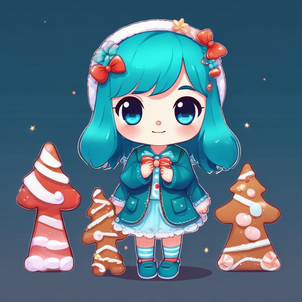 卡哇伊甜品系列:姜饼人Q版角色SD提示词精选,实现高细节8K画面