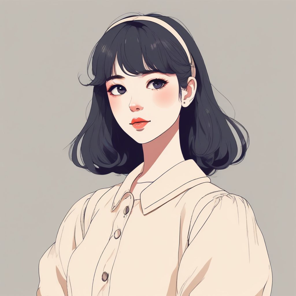 可爱风极简头像:泡泡袖少女与纯色背景的低饱和AI生成秘诀