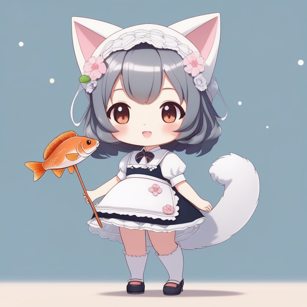 可爱猫娘Q版插画生成：如何通过Pastel色彩打造治愈系极简角色