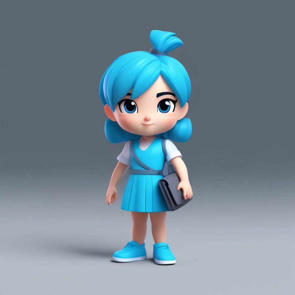 💻科技风Q版编程老师！C4D赛博盲盒手办，冷调配色头像制作