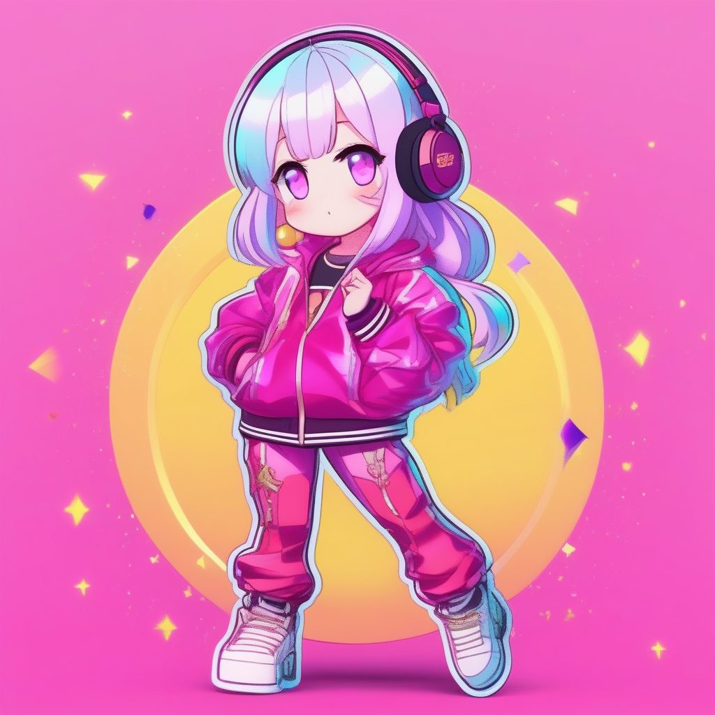 K-Pop偶像Q版少女:超细节舞台装全身像AI提示词分享