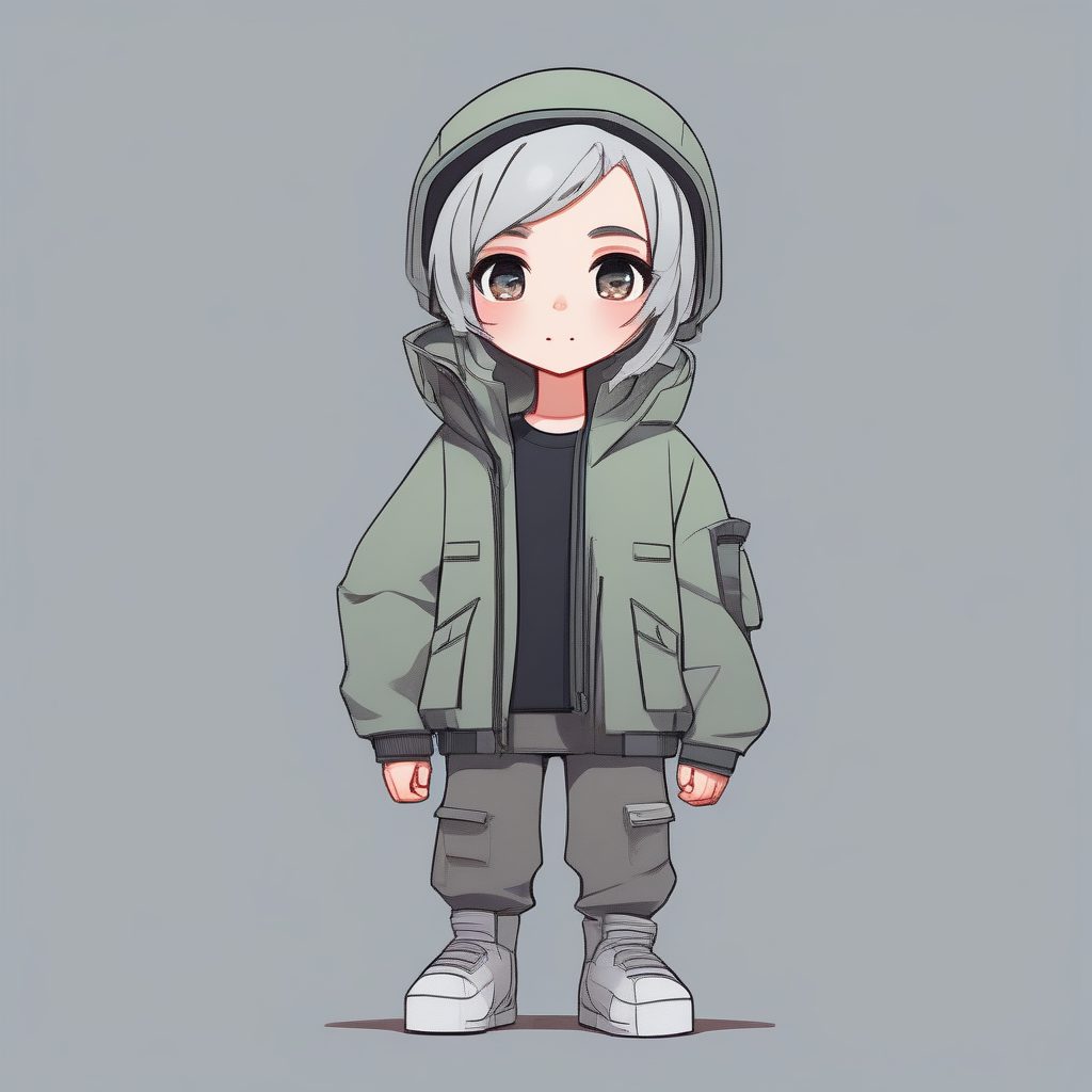 酷炫未来感!赛璐珞风Q版机能少女AI提示词与全身站立构图