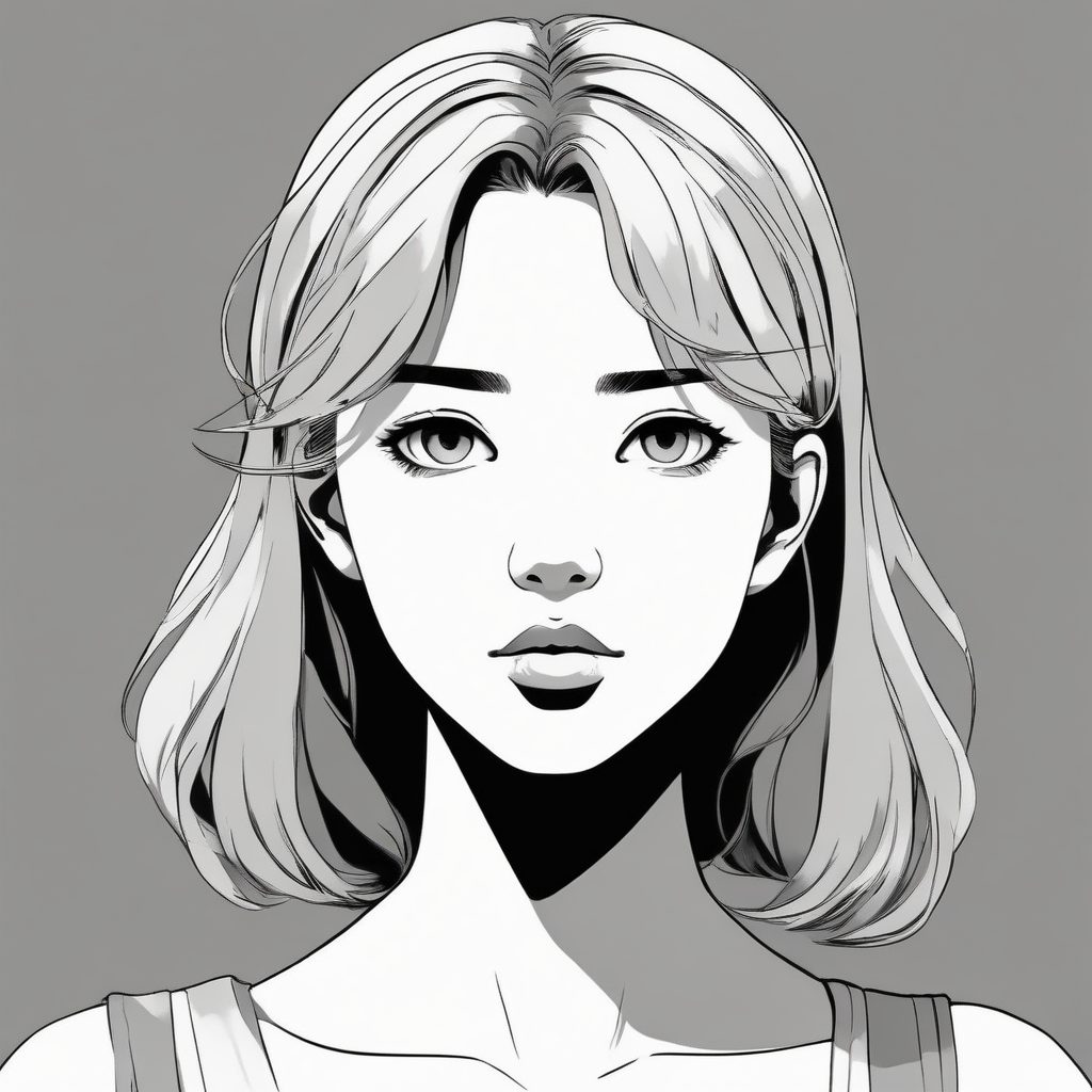 懒人必备！超A厌世脸极简动漫少女头像，黑白灰高级配色