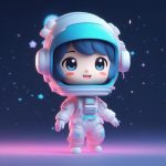 零基础学会C4D宇航员Q版女孩:3D盲盒手办全身渲染AI提示词 7 ling ji chu xue hui c4d yu hang yuan q ban nyu hai 3d mang he shou ban quan shen xuan ran ai ti shi