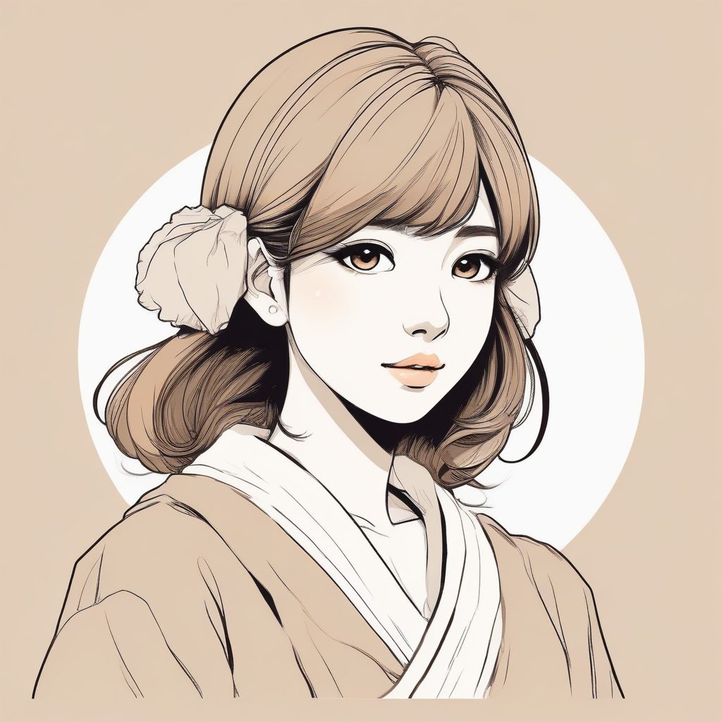 🎶Lo-fi氛围感！极简线条动漫少女头像，背对特写，温柔Cel Shading！