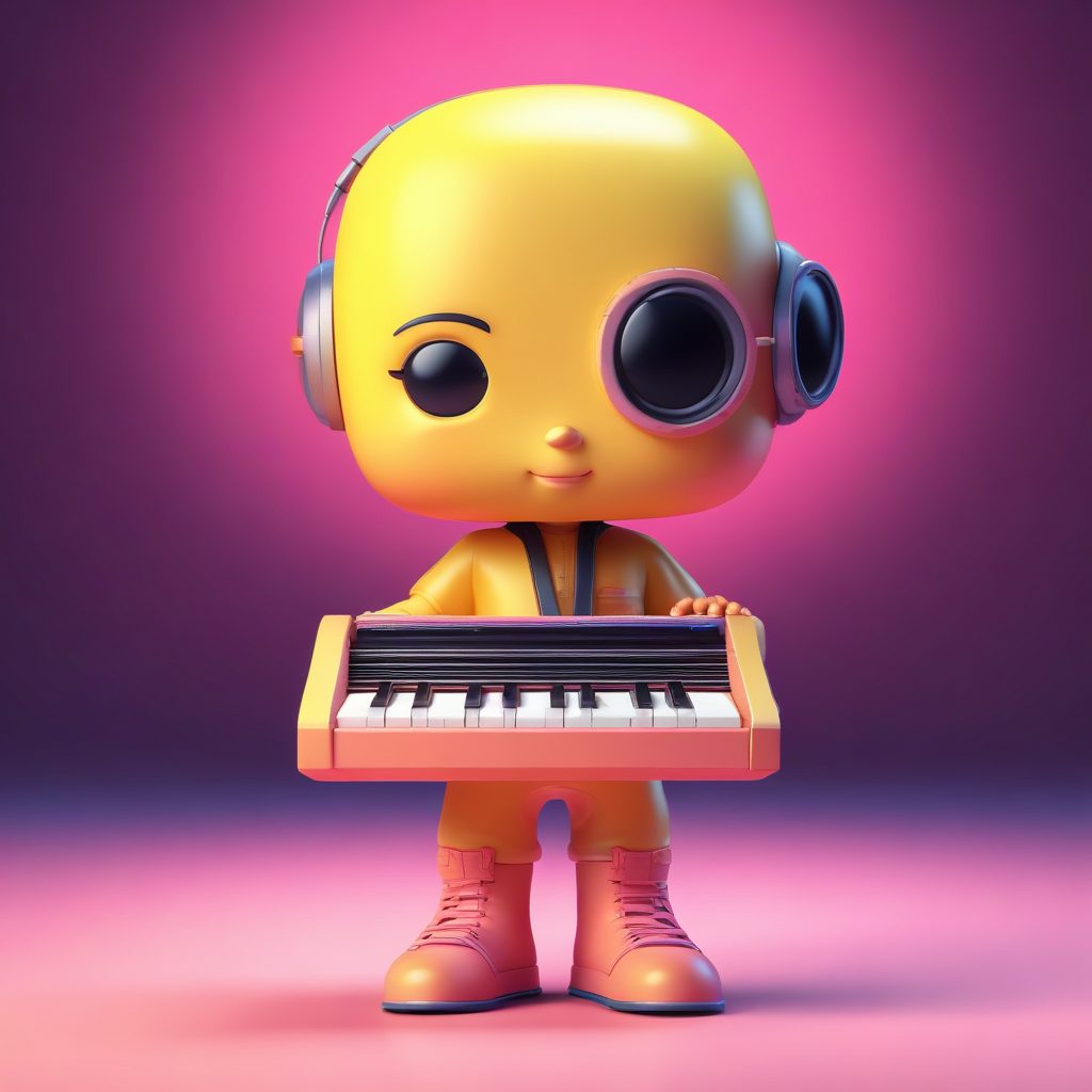 🎶 Lofi赛博朋克音乐家Q版化！Octane渲染黏土风，适合做音乐封面！